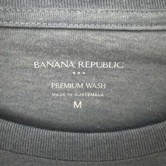 Banana Republic Men's Short Sleeve Crew Neck Premium Wash T-Shirt Sz M Pale Blue - Picture 3 of 4